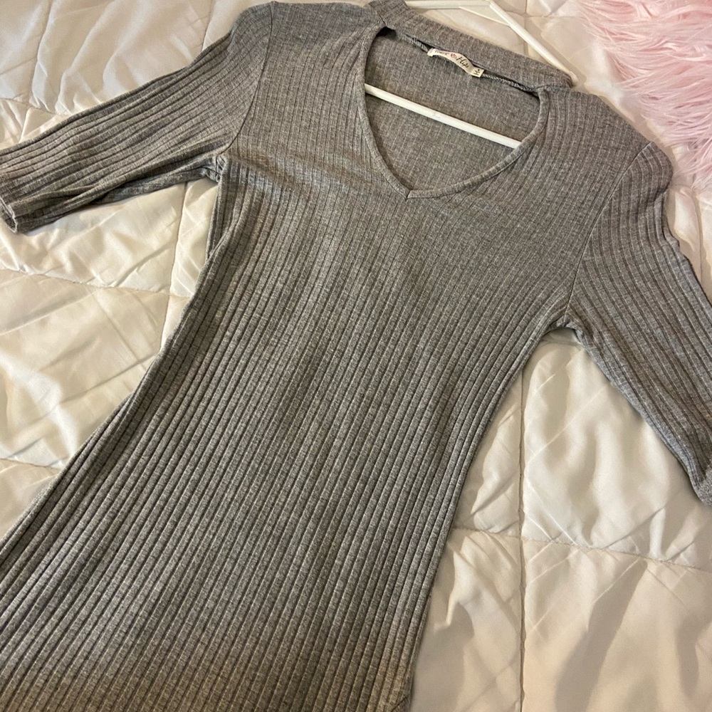 Fashion Nova Grey BodyCon Dress